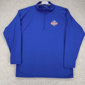 Super Bowl XLVI Shirt Mens 2XL Blue NFL Football Zip Pullover Indianapolis Host